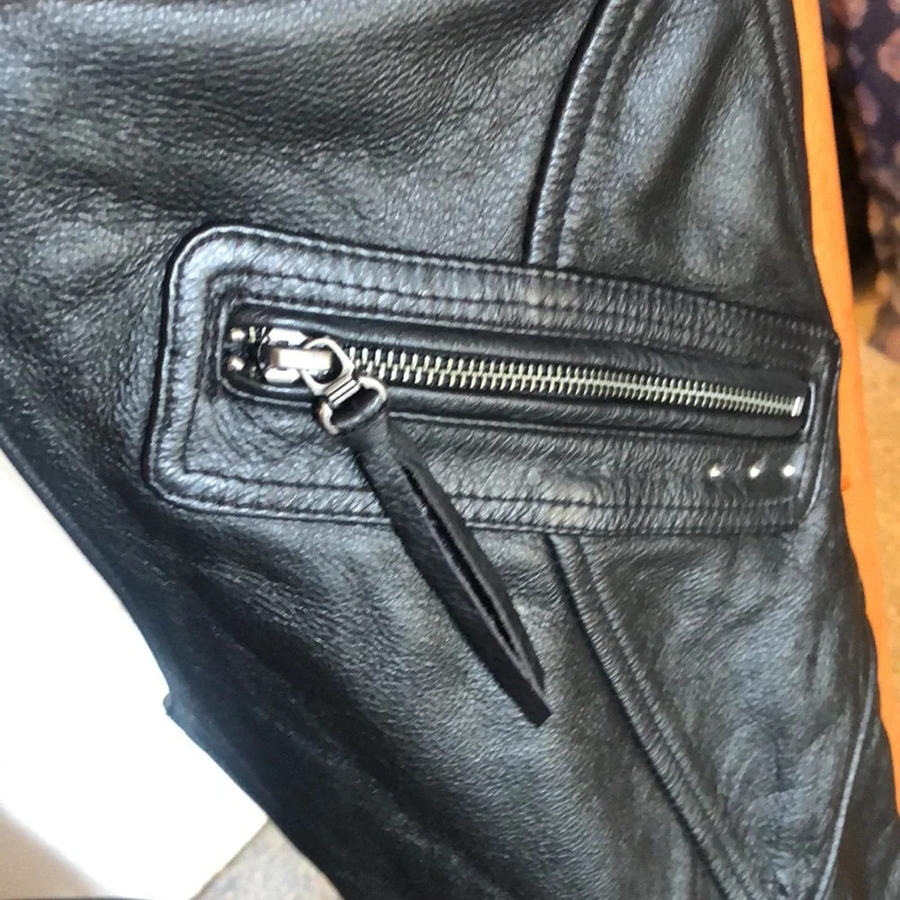 Harley Eagle embroidered size large leather riding jacket & chaps very good cond - Picture 5 of 13